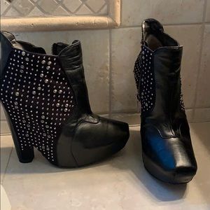 Sam Edelman black studded ankle booties